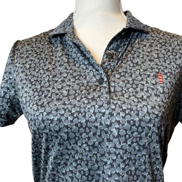 FootJoy FJ Golf Polo Black Gray Geometric with Lighthouse Performance Size Small - Picture 2 of 10